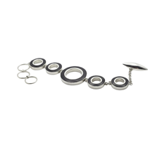 Load image into Gallery viewer, 925 Sterling Bracelet with Black Stones Silver (925BRAC042)
