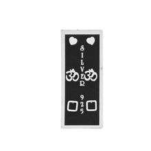Load image into Gallery viewer, Set of 3 Pairs 925 Sterling Silver Stud Earrings - Heart 5.6 mm, Om 8.9 mm, Square 7.5 mm (925STUDSSET002)
