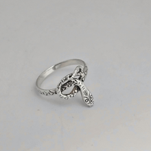 Load image into Gallery viewer, 925 Sterling Silver Snake Ring - Coiled Serpent Design with Scale Engraving ( 925RING051 )
