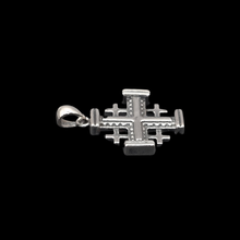 Load image into Gallery viewer, 925 Sterling Silver Jerusalem Cross Pendant 2 cm × 2 cm (925P104)
