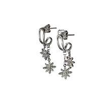 Load image into Gallery viewer, 925 Sterling Silver Studs with Hanging CZ Stars (925ER035)
