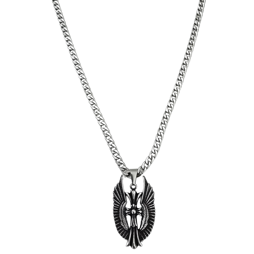 Stylized Bird Pendant and Chain, High Grade Stainless Steel (SSSETPC009)