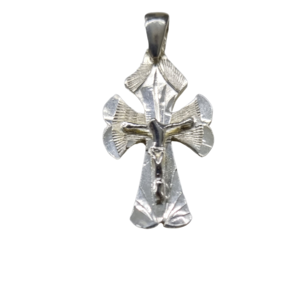 Cross with Crucifix 925 Silver Pendant (925P009)