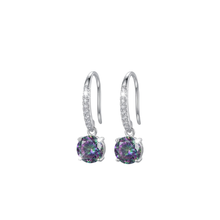 Load image into Gallery viewer, 925 Sterling Silver Hook Earrings with Mystique Topaz Colour Diamond Cut CZ (925ER042)
