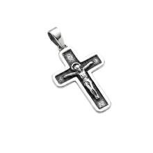 Load image into Gallery viewer, 925 Sterling Silver Cross Pendant with Crucifix (925P115)
