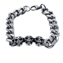 Load image into Gallery viewer, Skulls Curb Stainless Steel Bracelet (SSBRAC025)
