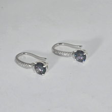 Load image into Gallery viewer, 925 Sterling Silver Hook Earrings with Mystique Topaz Colour Diamond Cut CZ (925ER042)
