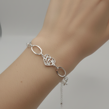 Load image into Gallery viewer, 925 Sterling Silver Bracelet Air Cut Heart Design (925BRAC038)
