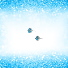 Load image into Gallery viewer, Set of 2 Pairs 925 Sterling Silver Stud Earrings with Turquoise CZ Square Shape - 6.0 mm &amp; 7.0 mm (925STUDSSET012)
