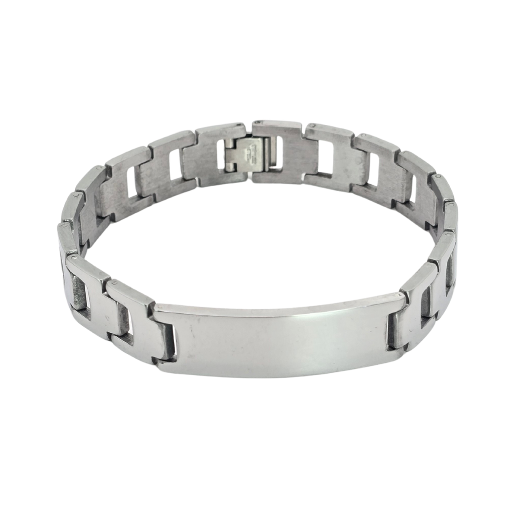 High Grade Stainless Steel Engravable ID Link Bracelet (SSBRAC035)