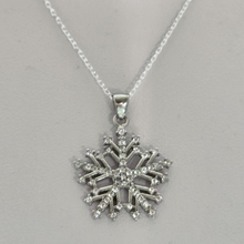 Load image into Gallery viewer, 925 Sterling Silver Snowflake Pendant Set 45cm chain ( 925SETPC021 )
