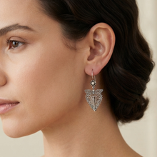 Load image into Gallery viewer, 925 Sterling Silver Filigree Earrings - Intricate Artwork with Hook Clasp (925ER049)

