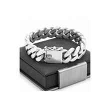 Load image into Gallery viewer, XXL Monster 925 Sterling Silver Bracelet - Heavy Curb Links, Slide-In Lock (925BRAC040)
