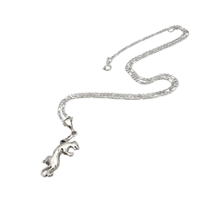 Load image into Gallery viewer, 925 Sterling Silver Figaro Chain and Cheetah Pendant Set (925SETPC030)
