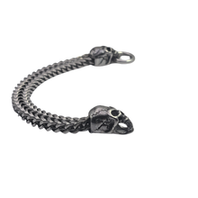 Load image into Gallery viewer, High Grade Stainless Steel Bracelet - Double Knit Chain with Skull Heads (SSBRAC047)
