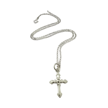 Load image into Gallery viewer, 925 Sterling Silver Cross Pendant and Chain Set Modern Design Unisex (925SETPC026)
