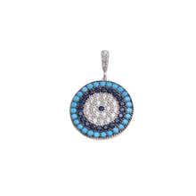 Load image into Gallery viewer, 925 Sterling Silver Evil Eye-Inspired Jewellery Set, Pendant and Earrings 2(925SET003ERP)
