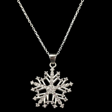 Load image into Gallery viewer, 925 Sterling Silver Snowflake Pendant Set 45cm chain ( 925SETPC021 )
