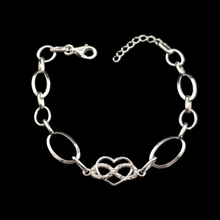 Load image into Gallery viewer, 925 Sterling Silver Heart and Infinity Bracelet with CZ Stones (925BRAC034)

