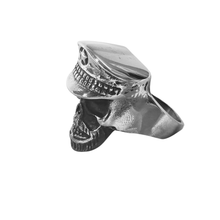 Load image into Gallery viewer, Skull Ring with Military Hat - High-Grade Stainless Steel (SSR032)
