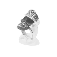 Load image into Gallery viewer, Skull Ring with Military Hat - High-Grade Stainless Steel (SSR032)
