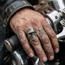 Load image into Gallery viewer, Skull Ring with Military Hat - High-Grade Stainless Steel (SSR032)
