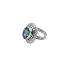 Load image into Gallery viewer, 925 Sterling Silver Vintage Ladies Ring with Synthetic Mystique Topaz ( 925RING055 )
