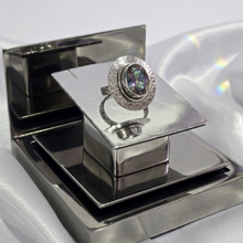 Load image into Gallery viewer, 925 Sterling Silver Vintage Ladies Ring with Synthetic Mystique Topaz ( 925RING055 )

