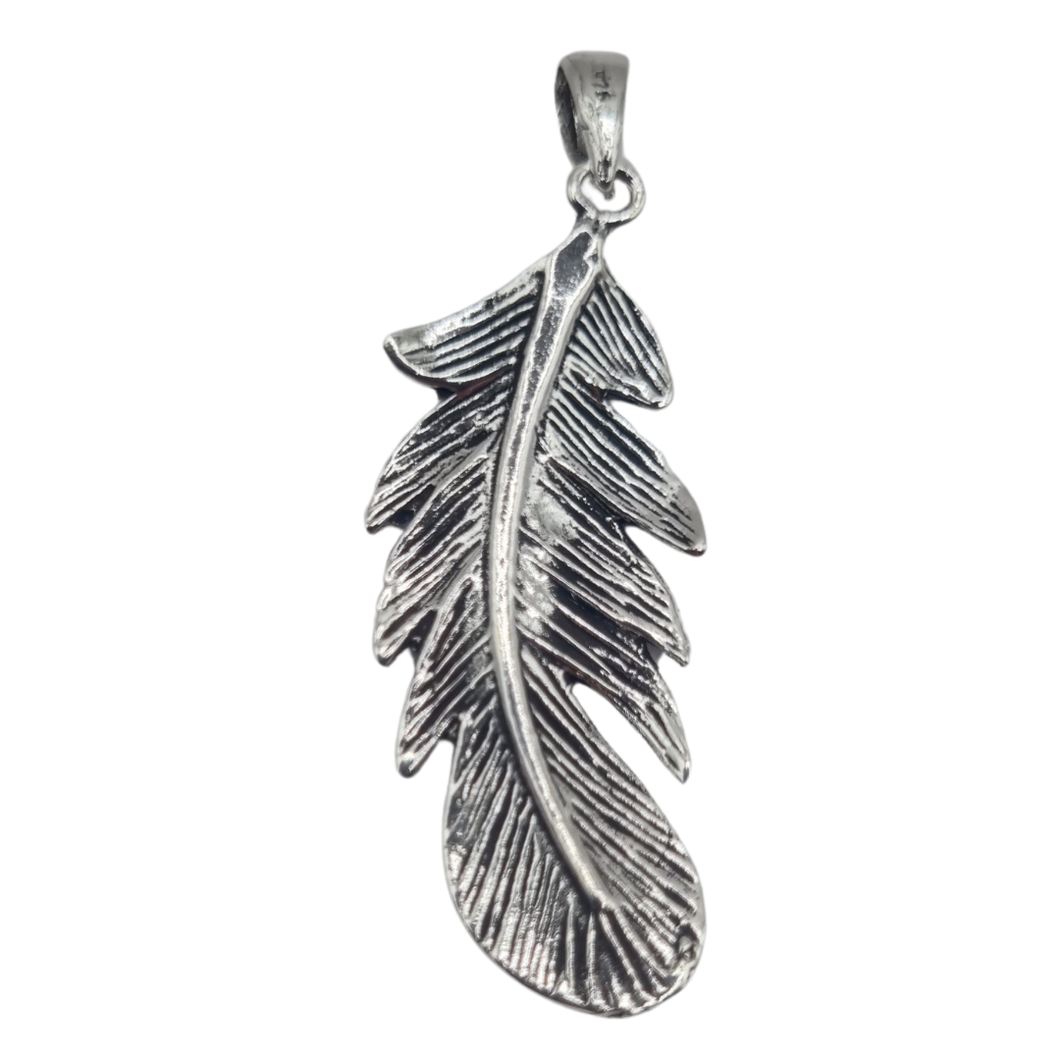 Feather 925 Silver Pendant (925P021)