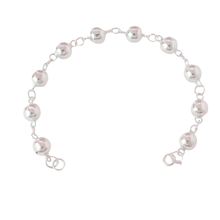 Load image into Gallery viewer, 925 Sterling Silver Ladies Ball Bracelet - 0.8mm Beads (925BRAC030)
