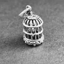 Load image into Gallery viewer, Bird in Birdcage 925  Silver Pendant (925P035)
