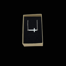 Load image into Gallery viewer, 925 Sterling Silver Horizontal Cross Necklace (925SETPC014)
