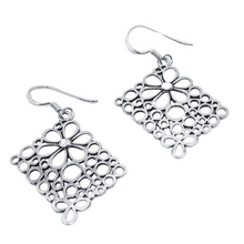 Load image into Gallery viewer, Flowers design 925 Sterling Silver Earrings, hanging style (925ER004)
