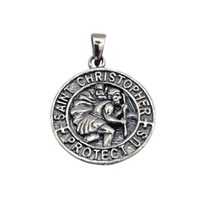 Load image into Gallery viewer, 925 Sterling Silver Saint Christopher Pendant (925P072)
