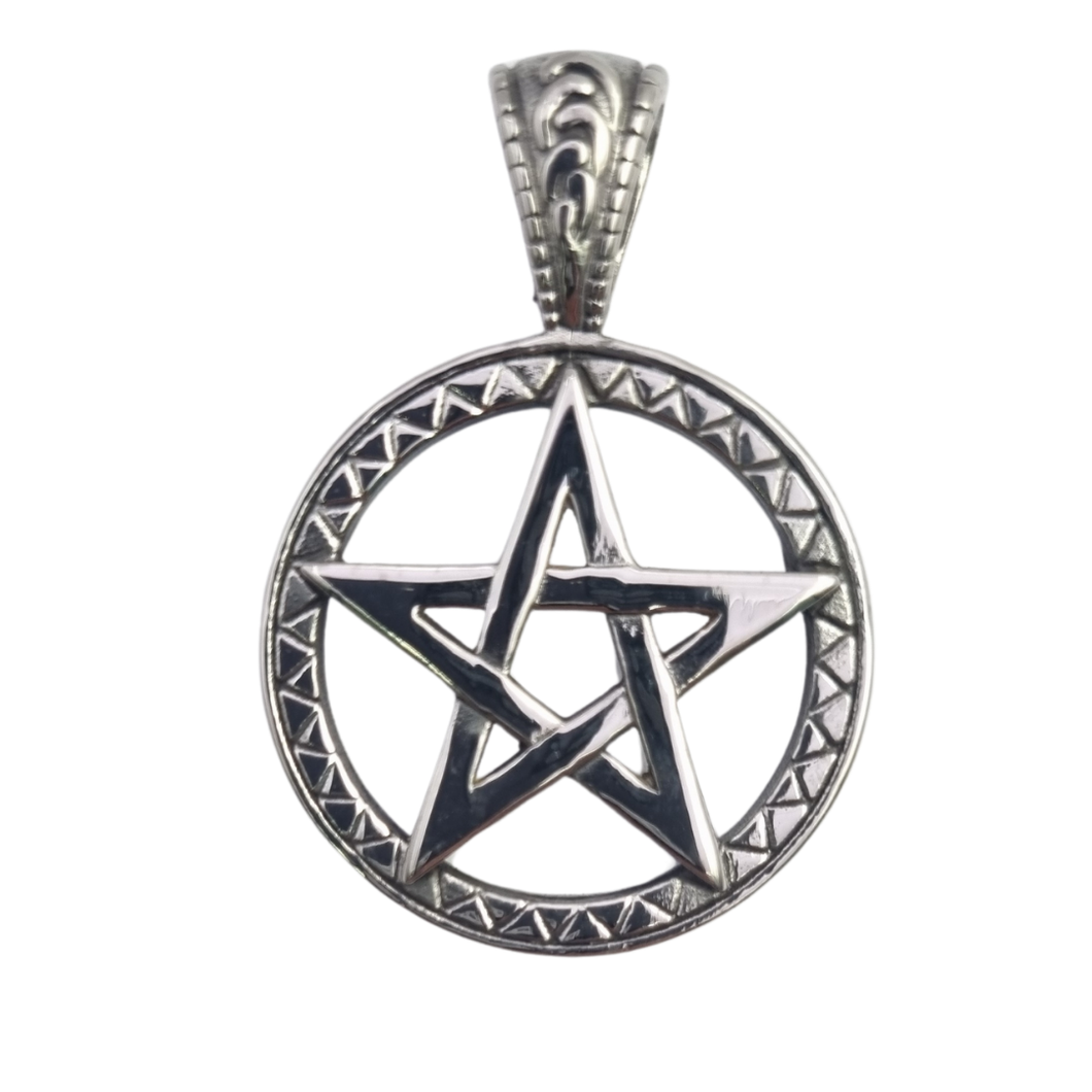 Pentacle or Wiccan Pentacle Stainless Steel Pendant (SSP007)