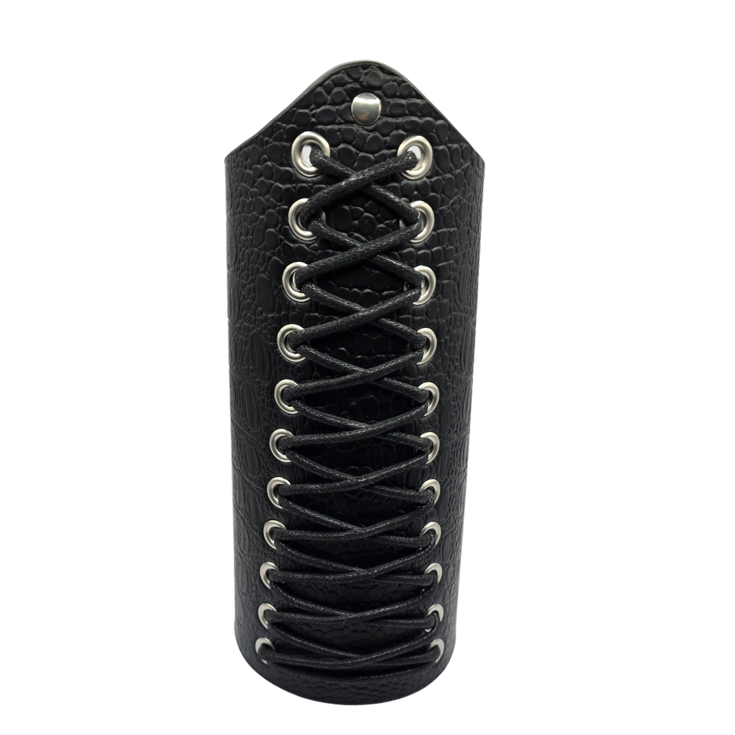 Men, Women Black PU Wrap Bracelet (LBRAC001)