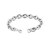 Load image into Gallery viewer, 925 Sterling Silver Bracelet with Solid Oval Links (925BRAC044)
