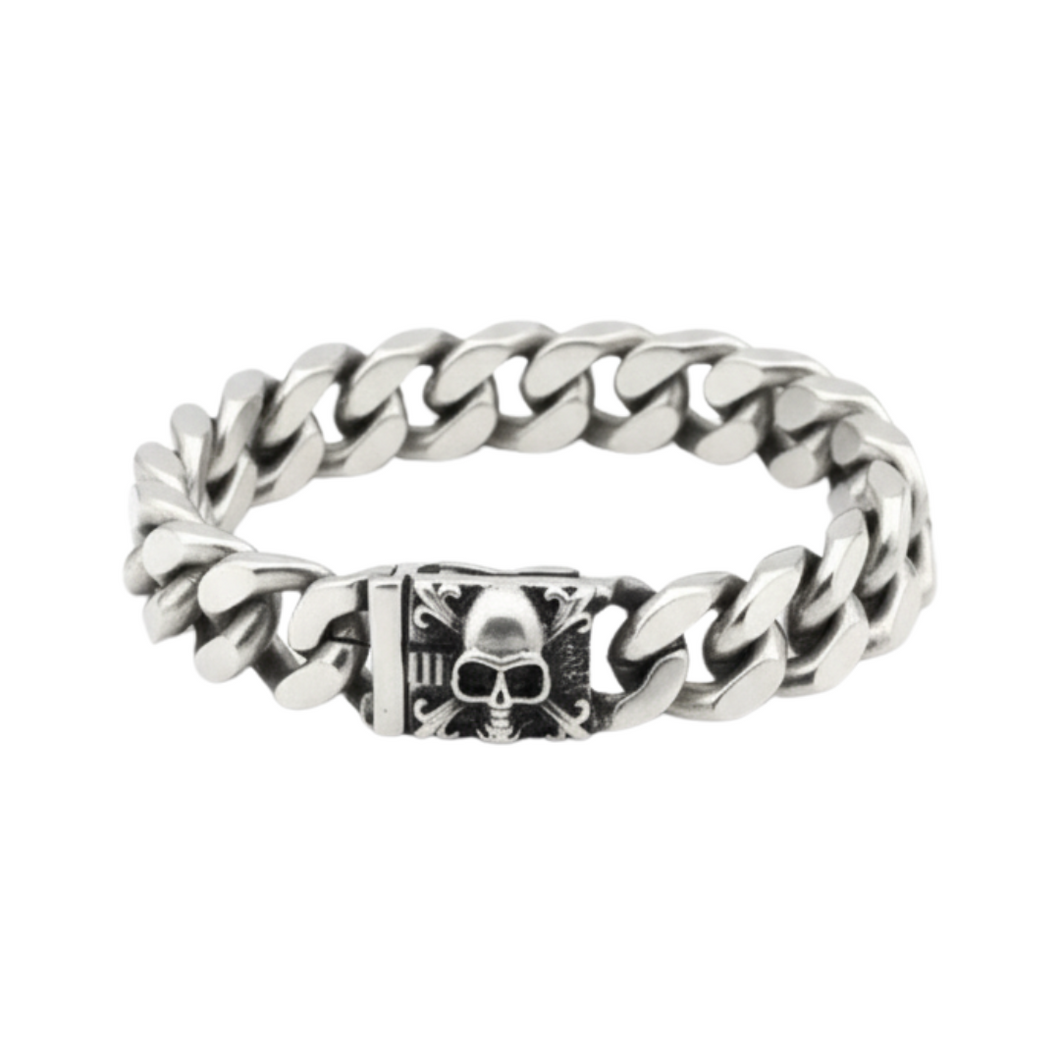 High-Grade Stainless Steel Tribal Mask Clasp Bracelet - Bold & Striking (SSBRAC045)