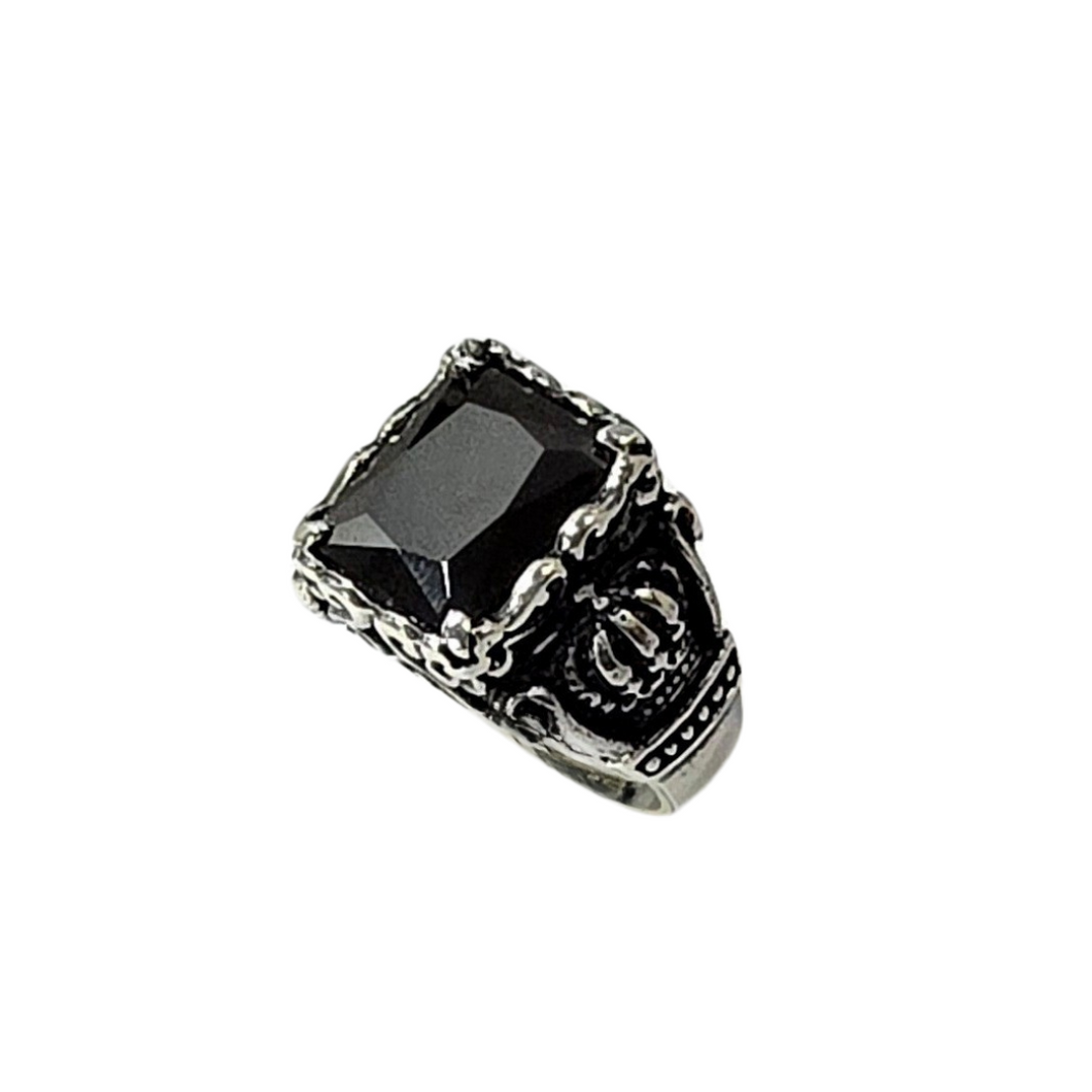 Men's Royal Crown Black Onyx Type Ring (SSR021)