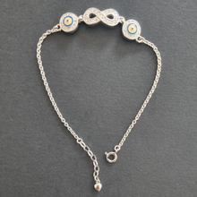 Load image into Gallery viewer, Infinity and Evil eye Women 925 Silver bracelet (925BRAC005)
