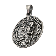 Load image into Gallery viewer, 925 Sterling Silver Saint Christopher Pendant (925P072)
