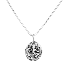 Load image into Gallery viewer, Double-Sided Om and Ganesha Pendant - 925 Sterling Silver - 55cm Chain (925SETPC010)
