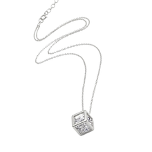 Load image into Gallery viewer, 925 Sterling Silver Necklace - Cage Pendant with Fine Chain (925SETPC036)
