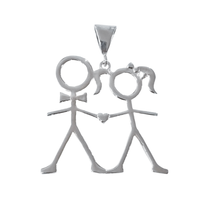Load image into Gallery viewer, 925 Sterling Silver Pendant Boy and Girl (925P067)
