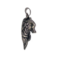 Load image into Gallery viewer, Wolf’s Head with black stone Stainless Steel Pendant (SSP001)
