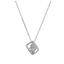 Load image into Gallery viewer, 925 Sterling Silver Necklace - Cage Pendant with Fine Chain (925SETPC036)
