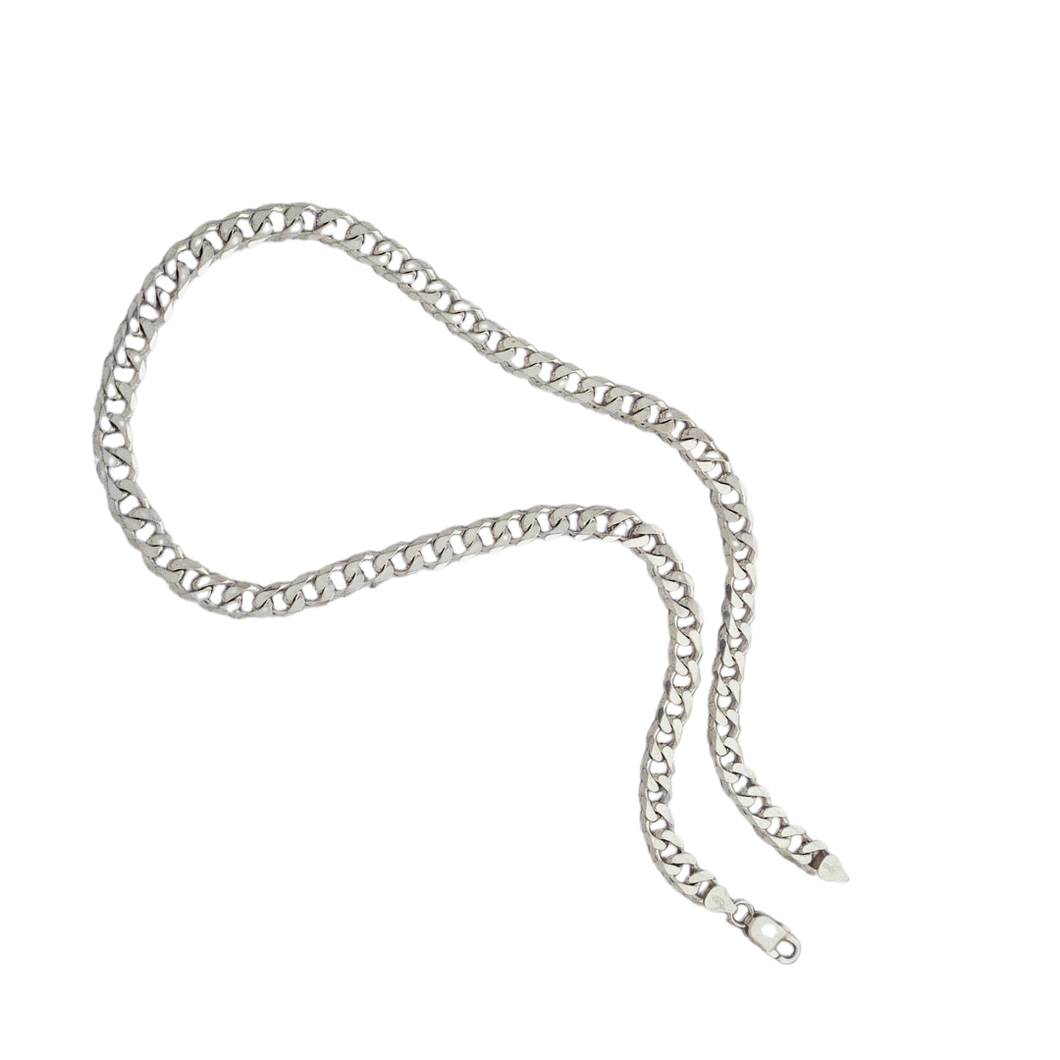 925 Sterling Silver Classic Curb Link Chain 50cm for Women (925C002)