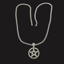 Load image into Gallery viewer, High Grade Stainless Steel Set Pentacle Pendant and Cuban Link Chain (SSSETPC033)

