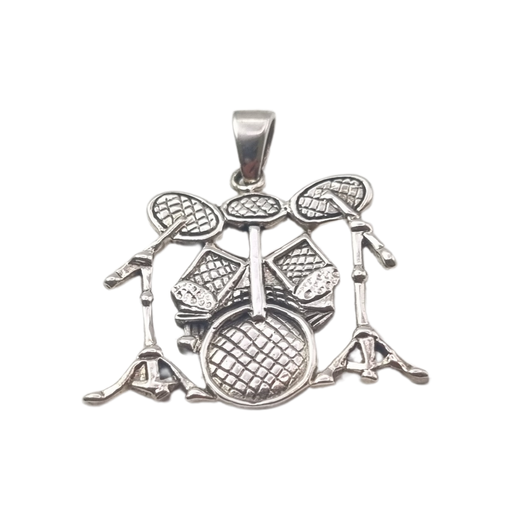 Drum Set 925 Silver Pendant (925P033)