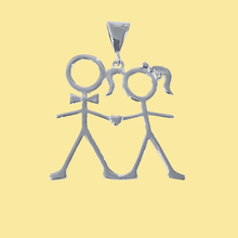 Load image into Gallery viewer, 925 Sterling Silver Pendant Boy and Girl (925P067)
